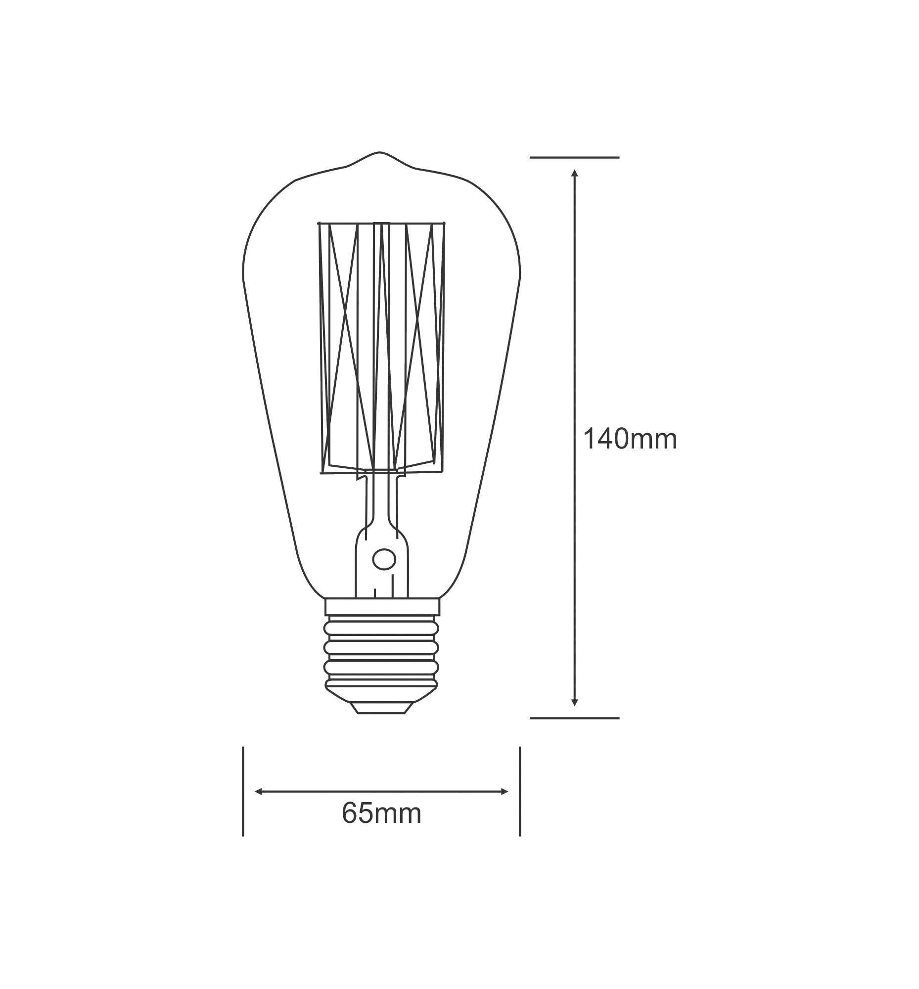 015021040  Rustica Dimmable Tradition Tip/M ST64 E27 Tinted 40W